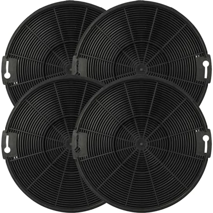 vhbw 4x Aktivkohlefilter, Ersatz für Beko 9197059543, 15 cm Durchmesser, schwarz, für Dunstabzugshauben – Bild 1