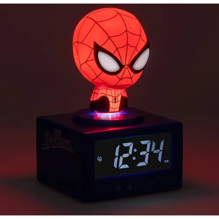 Paladone Products Spider-Man Icon Alarm Clock, digitaler Wecker mit Nachtlichtfunktion und offiziellen Sounds, 15 cm – Bild 3
