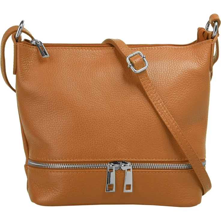 Cluty Umhängetasche, echt Leder, Made in Italy, beige Innenfarbe