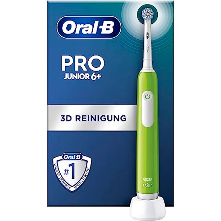 Oral-B, Elektrische Zahnbürste, Pro Junior 6+, wiederaufladbar, besonders weiche Borsten, für Kinder, blau – Bild 1