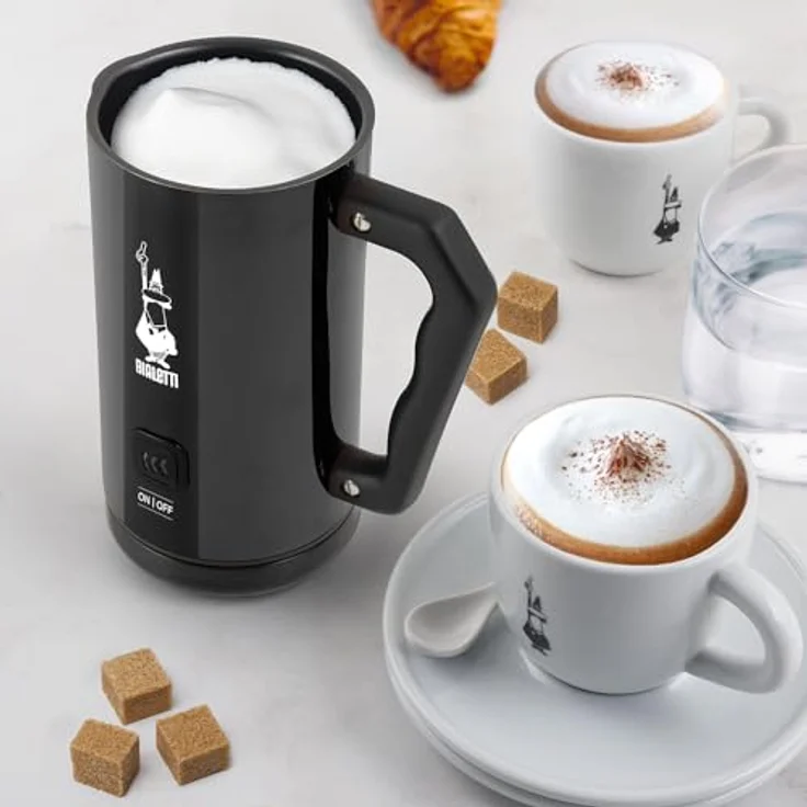 Bialetti MKF02 Nero Milchaufschäumer, elektrisch, 150 ml Cappuccino oder 300 ml heiße Milch, schwarz – Bild 3