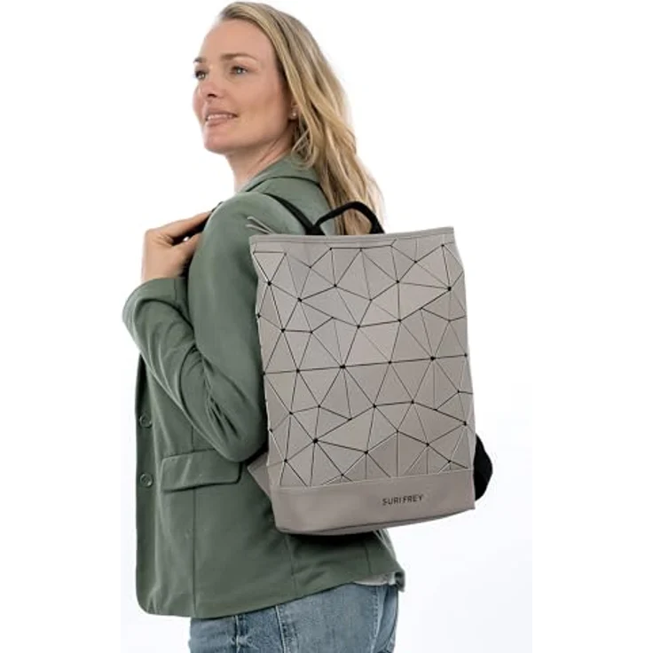 SURI FREY Freizeitrucksack Jessy-Lu, stylisches Design mit geometrischem Muster, Laptopfach und bequemer Rückenpolsterung – Bild 3