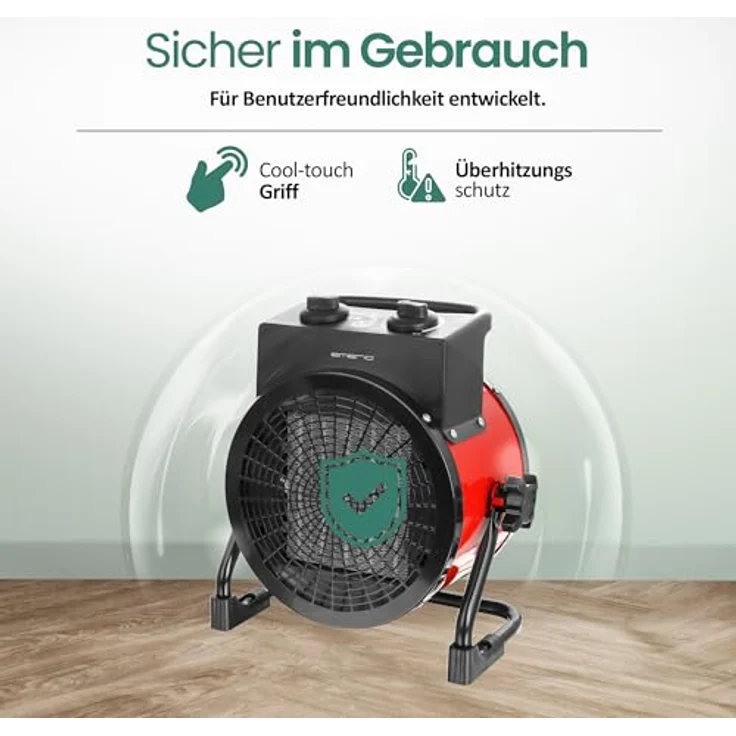 emerio Powerheizlüfter, 3000 Watt, mit Tragegriff – Bild 8