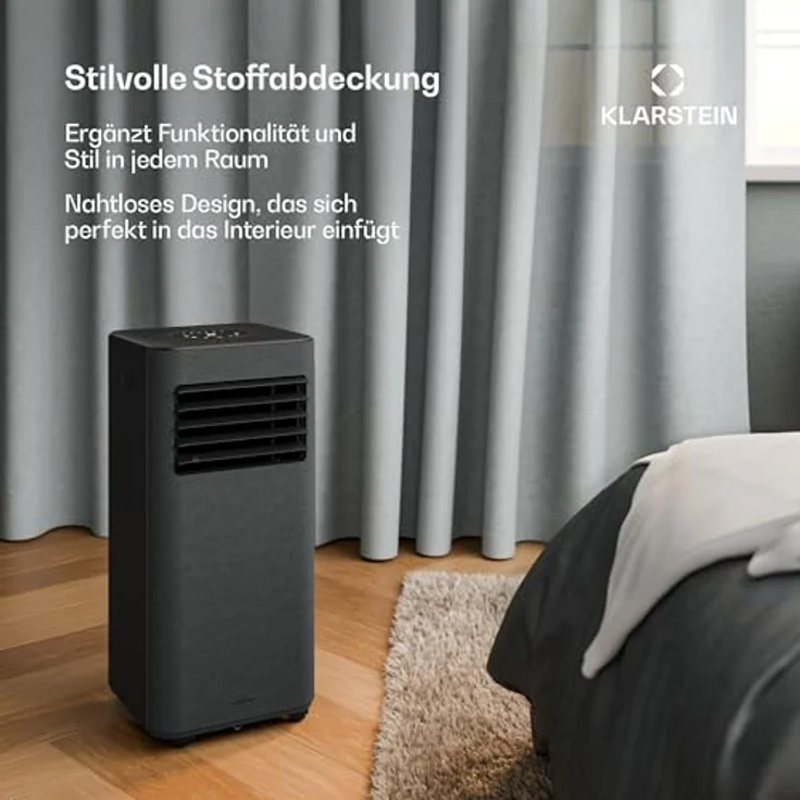 Klarstein AireLux Mobile Klimaanlage 9.000 BTU, 3-in-1: Kühlung, Entfeuchter & Ventilator, für Räume bis 33 m², Smart App & Sprachsteuerung, Dunkelgrau – Bild 2