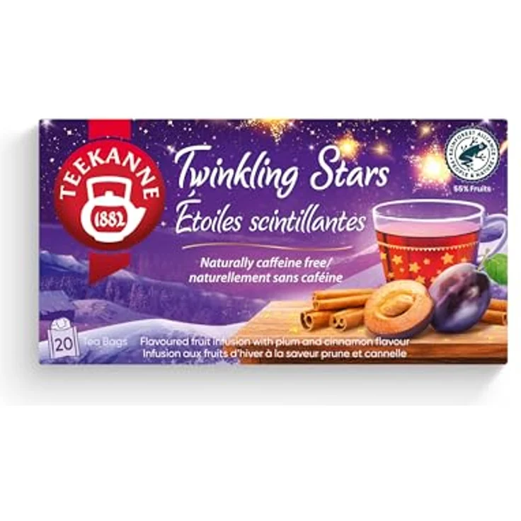 TEEKANNE Sternenleuchten Tee, Früchtetee mit Pflaumen- und Zimtaroma, 20 Teebeutel à 3,0 g – Bild 3