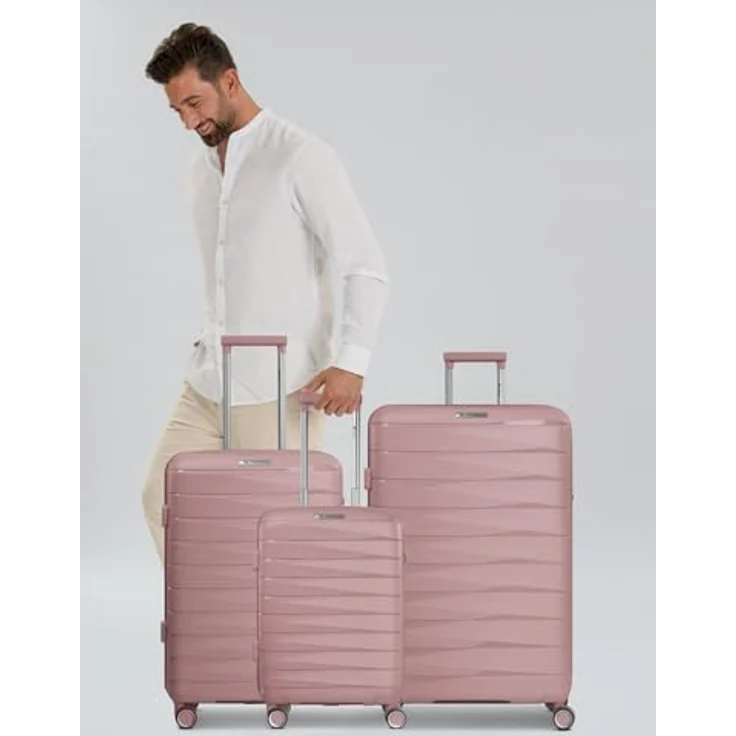 Franky Trolleyset London, 4 Rollen, (3-teilig, 3 tlg), Polycarbonat, schwarz – Bild 7