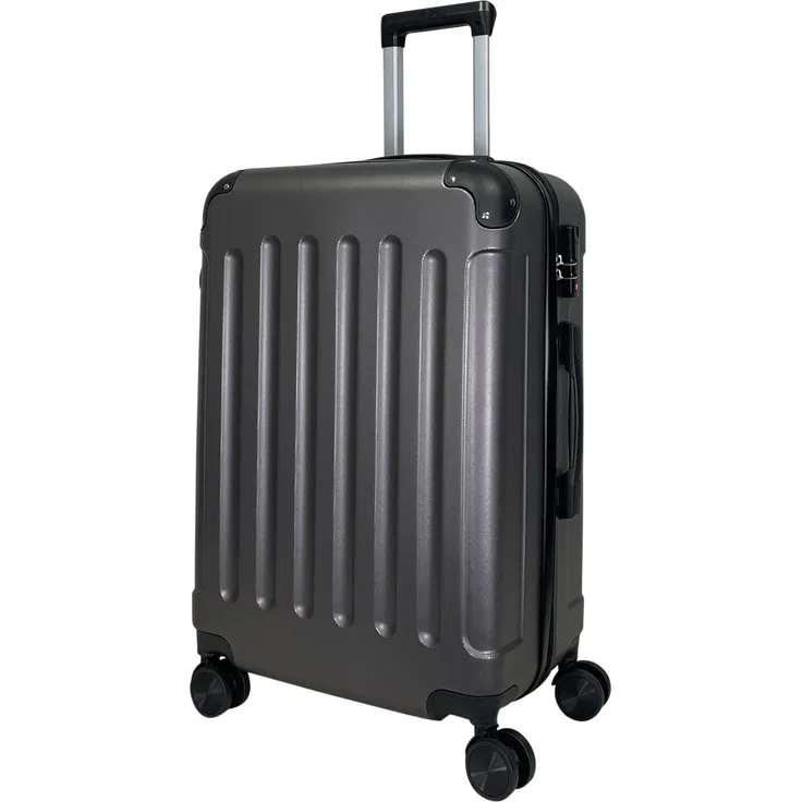 MTB Koffer Reisekoffer ABS Trolley 4 Zwillingsrollen M/L/XL oder Set, hochwertige Hartschale, 360° Rollen-System, STARKE TRAGEGERIFFE, integriertes Zahlenschloss, stapelbare Größen, verschiedene Farben