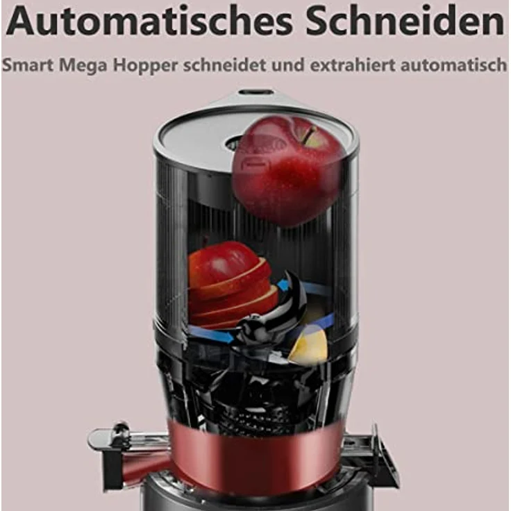 HUROM | Slow Juicer | Entsafter Gemüse und Obst | H320N | Elektrische Kaltpresse | Ruhiger Motor | Leicht zu Reinigen | mit Großem Behälter und Siebfilter | 2l | 200 Watt | BPA Frei | Titangrau – Bild 4