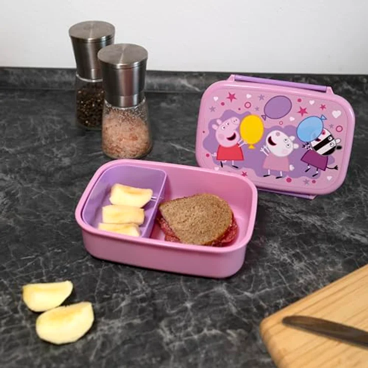 Peppa Pig Lunchbox Rosa, Brotdose 18 x 14 x 6 cm für Schule und Freizeit, leicht und kompakt – Bild 4
