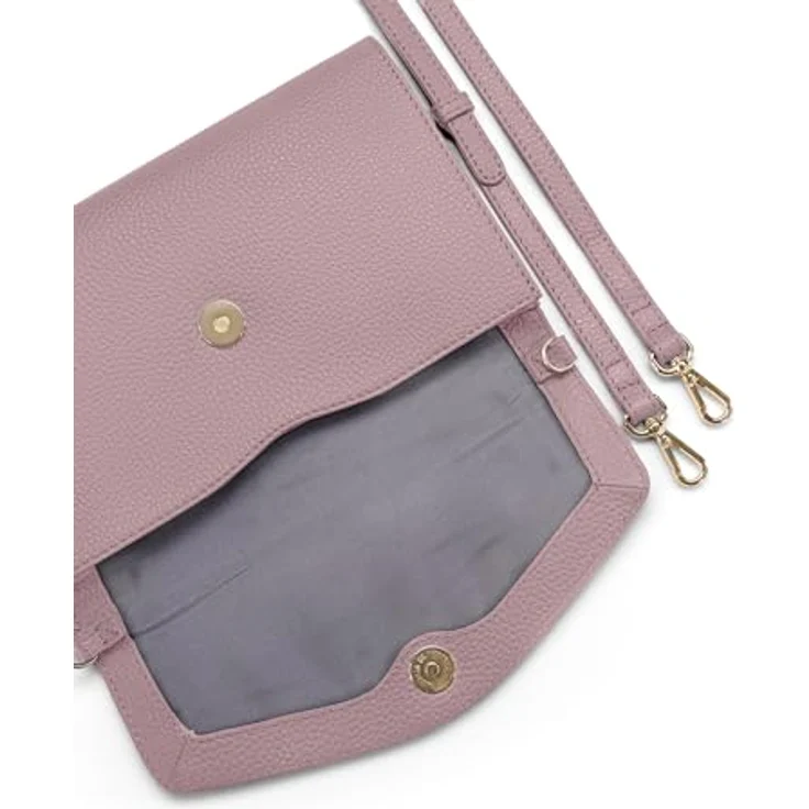 Lazarotti Bologna Leather Clutch, Umhängetasche aus 100% Leder, 23 cm, rosa – Bild 3