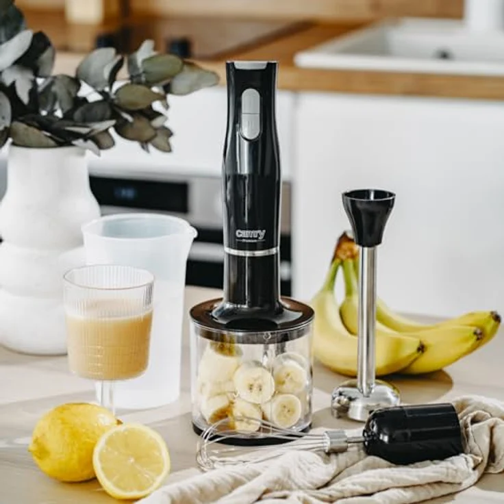 Camry Stabmixer CR 4630, Stabmixer-Set, Edelstahlklingen, 800W, mit Becher Schneebesen, schwarz – Bild 10