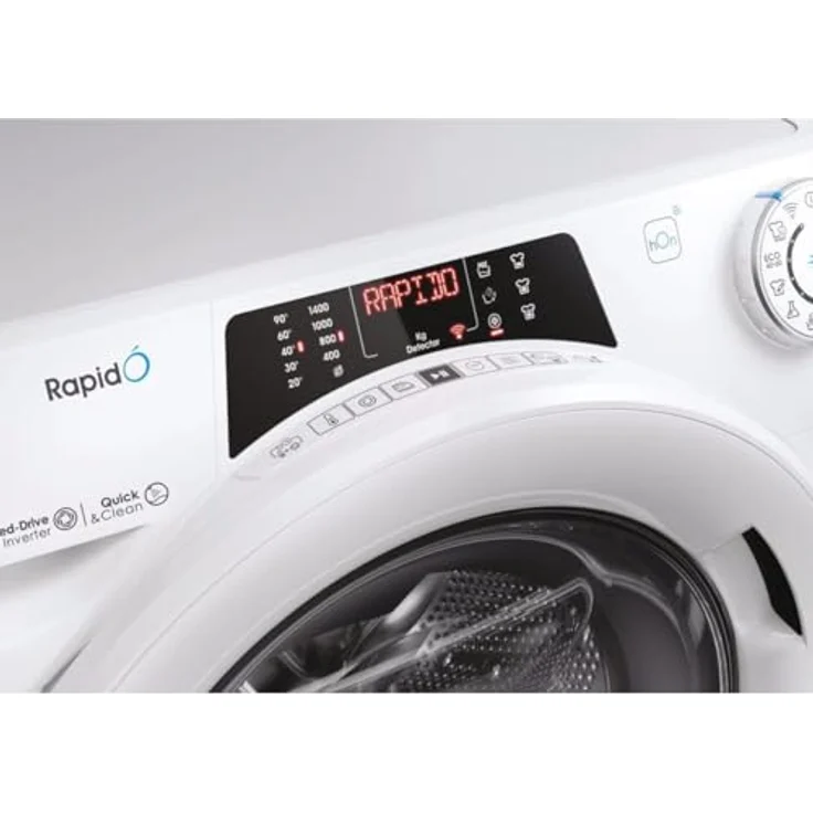Candy RO 496DWM7/1-S, Frontlader Waschmaschine mit 9 kg Kapazität, 1400 U/min, TFT-Display, Dampffunktion & WLAN – Bild 6