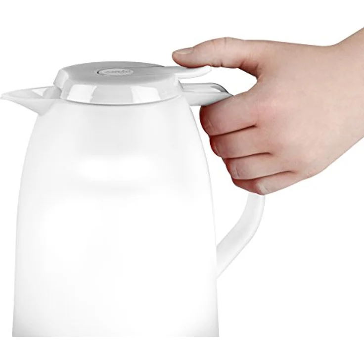 Emsa 514507 Isolierkanne, 1 Liter, Quick Tip Verschluss, 100% dicht, Weiß, Mambo – Bild 6