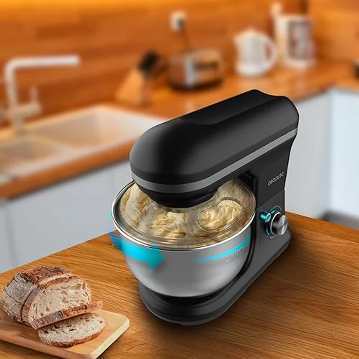 Cecotec Rühr- und Knetmaschine Cecomixer Merengue 5L 1200 Ice-Cream Schwarz. 1200 W, 5-Liter-Schüssel aus Edelstahl und Zubehör zum Schlagen und Kneten, inklusive Funktion zum Eiscreme machen – Bild 5