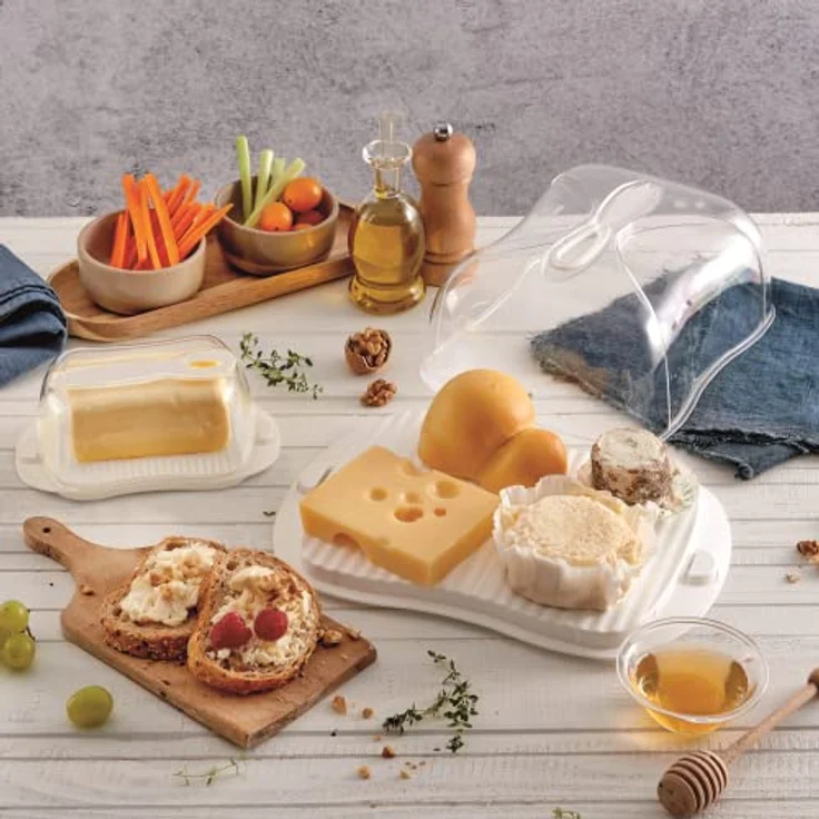 Snips | Butterdose 0,50 L | Platte mit 2 Sicherheitsverschlüssen | Durchsichtige Glocke Spalm Butter | Butterdose Kunststoff | Maße 18 x 10 x 7 cm | Hergestellt in Italien | BPA- und phthalatfrei – Bild 5