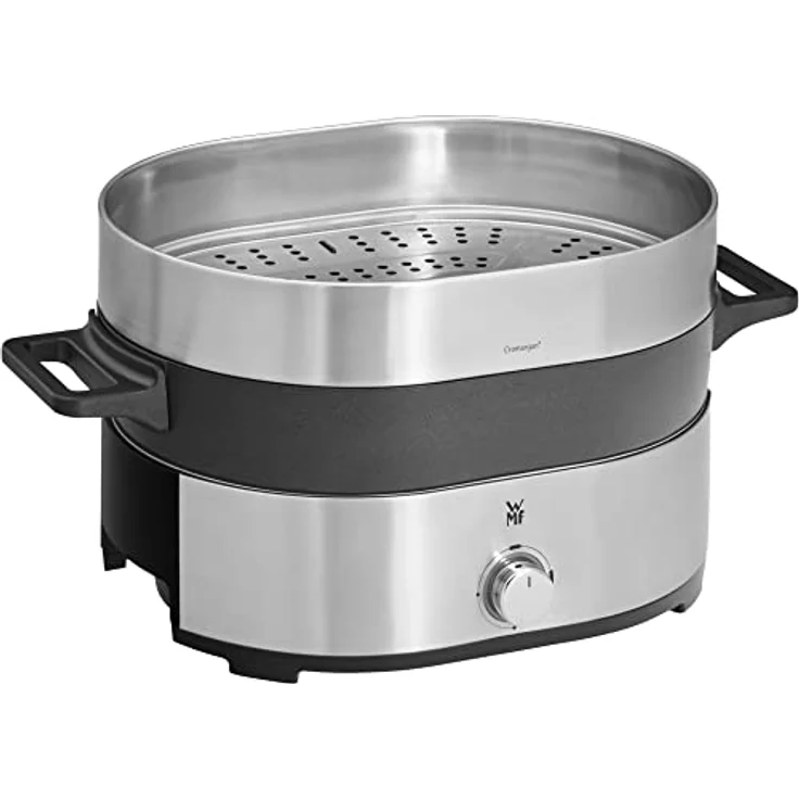 WMF Lono Hot Pot & Dampfgarer elektrisch 3,6l, chinesisches Fondue für 6 Personen, elektrische Dampfgarer, Dampfaufsatz für Dim Sum, Bao, Garkörbchen, 1700W, edelstahl matt – Bild 4