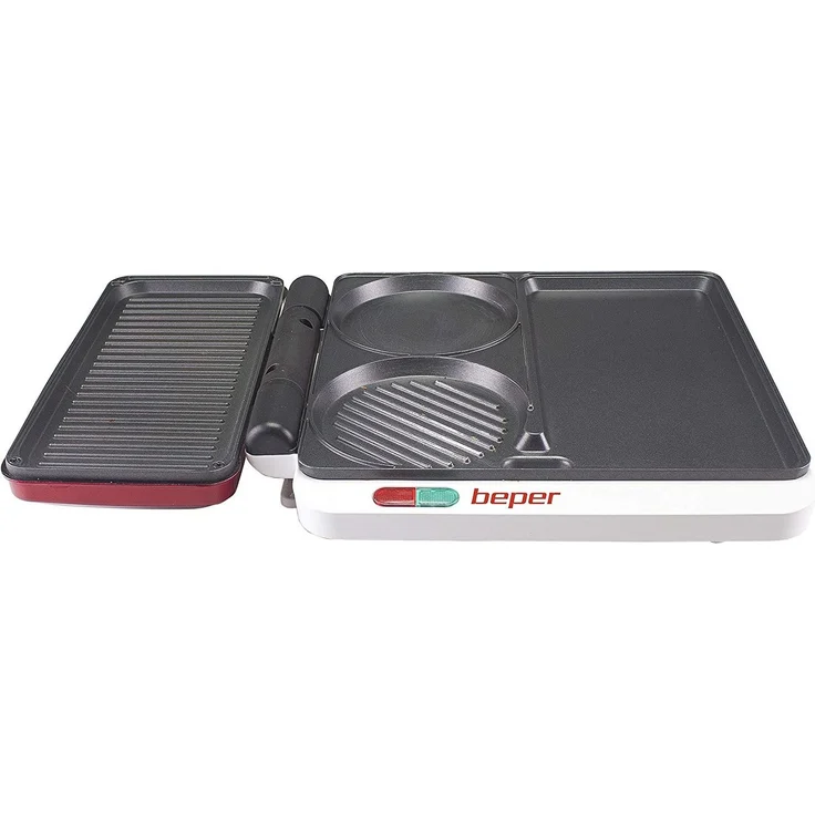 Beper Tischgrill P101CUD500 Multifunktionsgrill in Rot, 2000,00 W, 4 Kochflächen - Preisvergleich – Bild 1