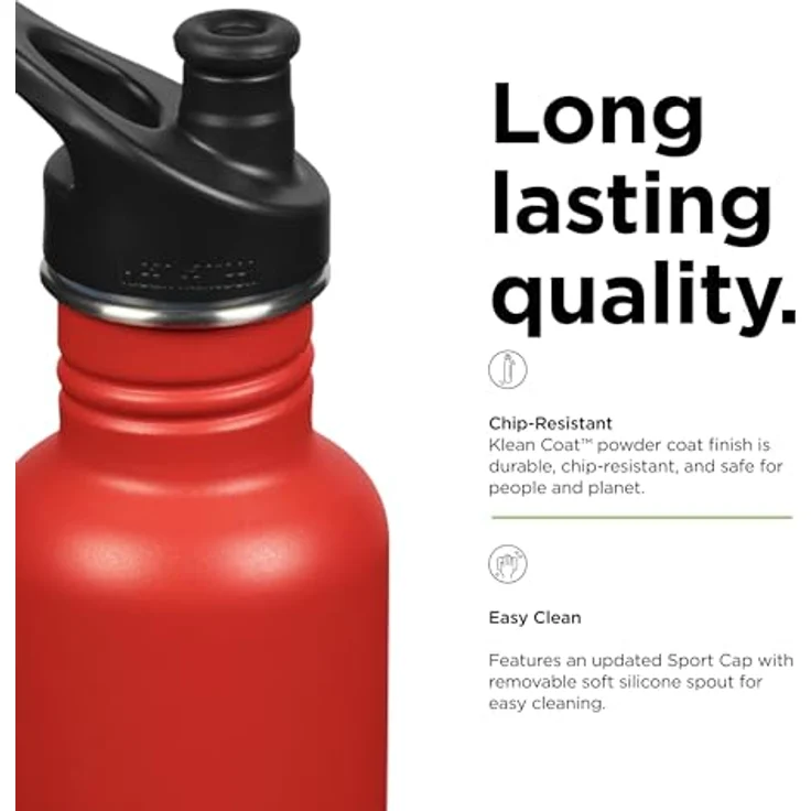 Klean Kanteen Classic Narrow Tiger Lily - 800ml Edelstahlflasche mit Sport Cap – Bild 5