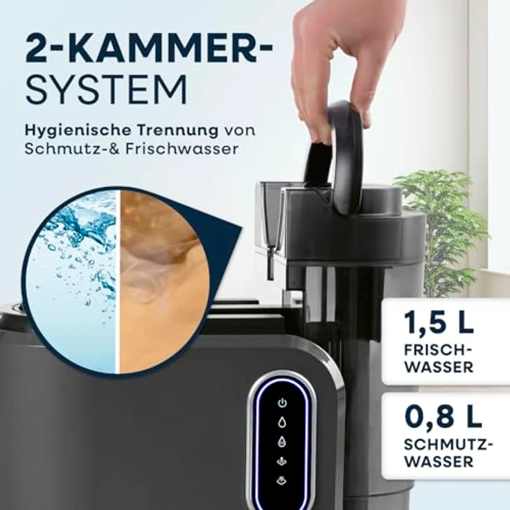 CLEANmaxx Teppichreiniger Pro Steam, 2000 W, inkl. EASYmaxx Teppichreiniger-Konzentrat, Vier Reinigungsmodi, Selbstreinigungsmodus, 1,6 m Schlauch, 5 m Kabel – Bild 7