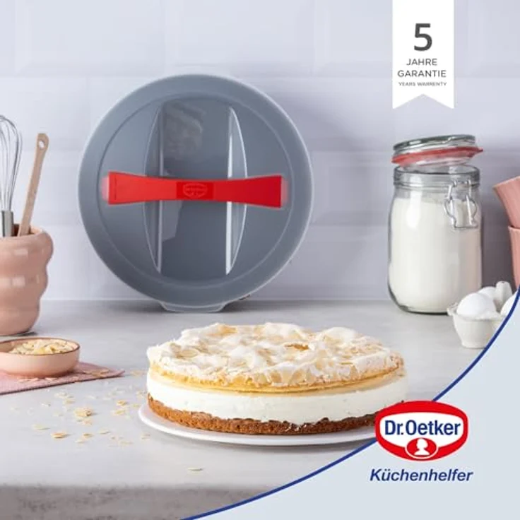 Dr. Oetker Bake & Go Springform Ø 26 cm mit Transporthaube Kuchentransportbox mit Antihafteigenschaften, rundes Backblech mit Deckel, Menge: 1 Stück – Bild 2