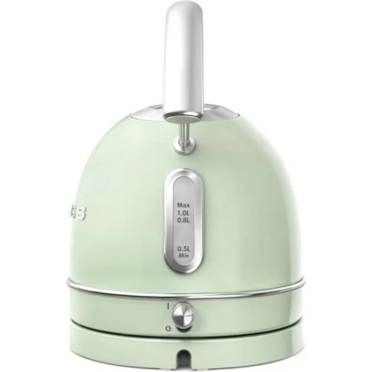 SWEISS Wasserkocher KTL7, Vintage Edelstahl, 1,5 l, 2200 W, 360° Sockel, Grün, automatische Abschaltung, sichtbarer Wasserstand – Bild 4