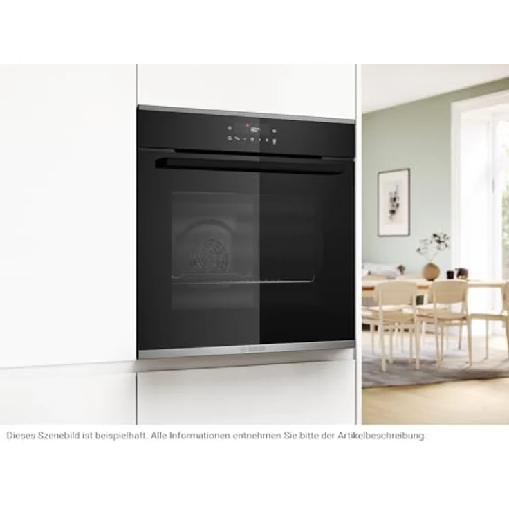 Bosch Serie 4 HBA271BB3 Einbau-Backofen, 71 l Garraum, 5 Beheizungsarten, Schwarz, Selbstreinigung Pyrolyse, TouchControl Bedienung – Bild 6