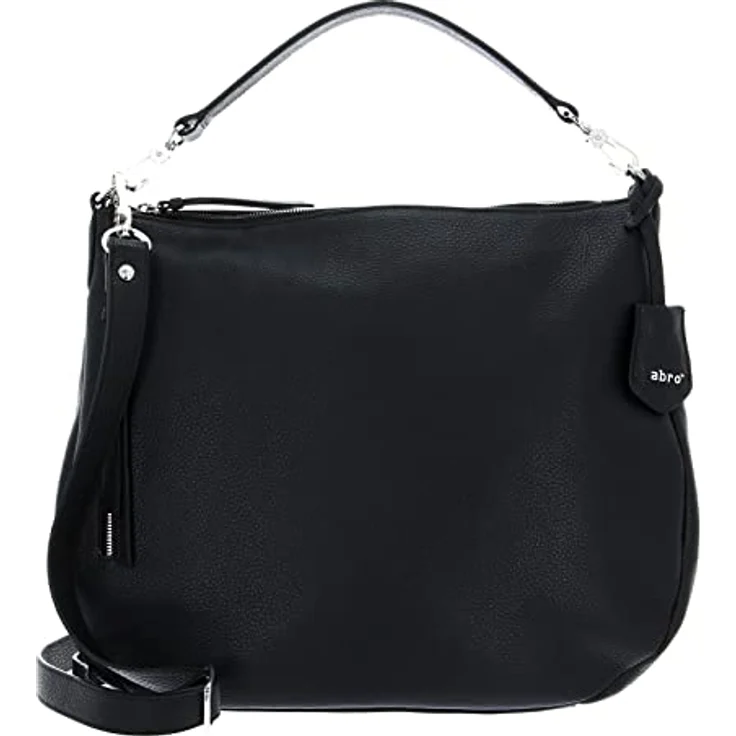 Abro Adria Handtasche, Leder Umhängertasche 34.5 cm, Schwarz mit verstellbarem Riemen und mehreren Fächern – Bild 1