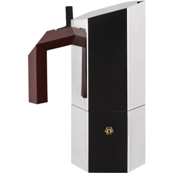 Alessi Menhir Espressokocher, 0,15l für 3 Tassen, glänzend polierter Edelstahl mit Thermoplastikgriff – Bild 1