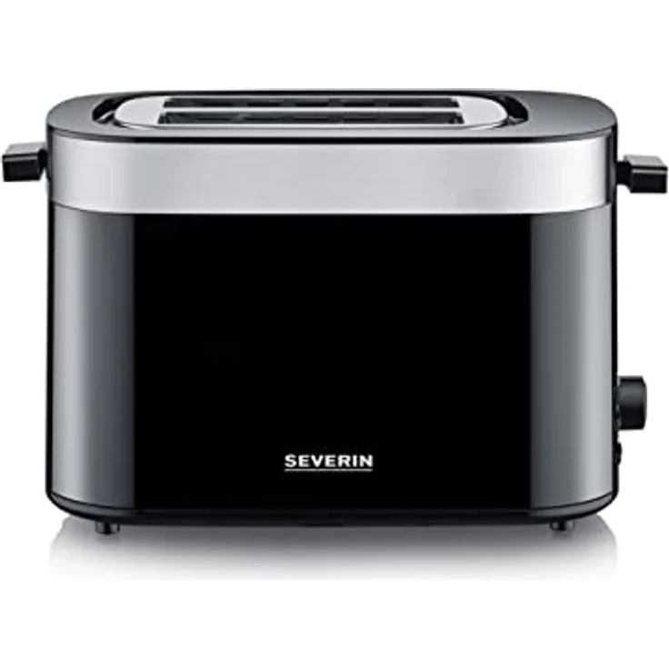 Severin AT 9264 2-Schlitz-Toaster, Brotscheibenzentrierung, 800W, Abschaltautomatik, Krümelschublade, schwarz – Bild 2