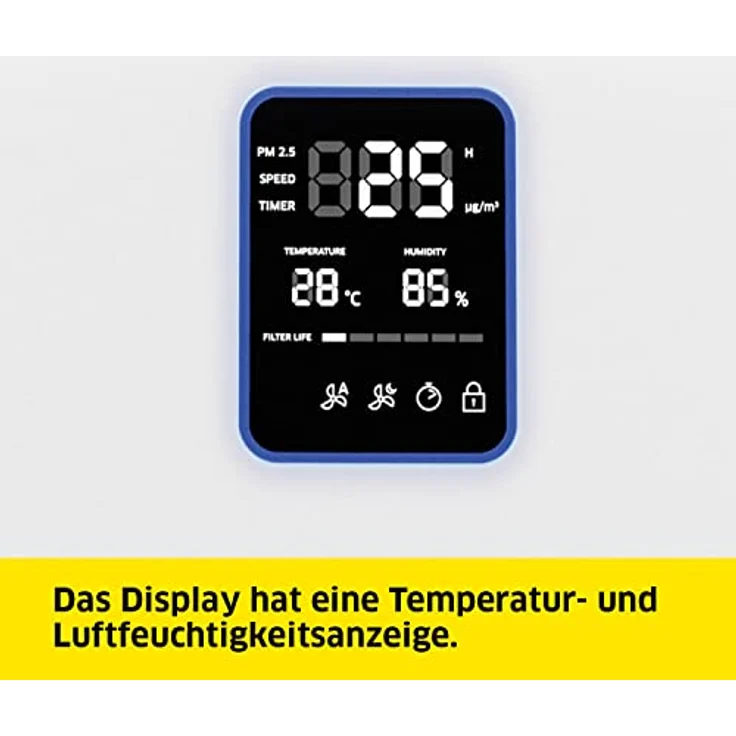 Kärcher Luftreiniger AF 30, Luftdurchsatz: 320 m³/h, bis zu 60 m² Räume, beseitigt 99,95% der Partikel bis zu 0,3 μm wie Feinstaub, Aerosole, Allergene & Gerüche, Automatik-Funktion, Timer, Nachtmodus – Bild 5