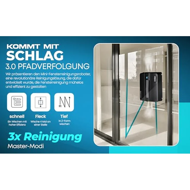 Schbot Wind X3, Fensterreiniger mit leistungsstarkem Reinigungssystem, Schwarz – Bild 8