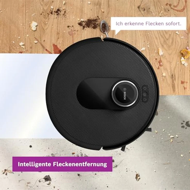 BOSCH Saugroboter Spotless Max BCRDW3B, 11.000 Pa Saugkraft, rotierende Wischpads, 70°C Selbstreinigung, Absaugstation, Carbon Bürste – Bild 7