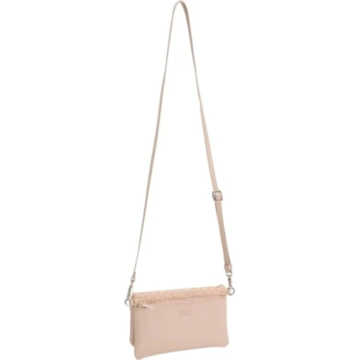 FredsBruder Weave Harmony Clutch, Handtasche aus Leder mit Reißverschluss, 22 cm, Grau, verstellbarem Trageriemen und Kreditkartenfächern – Bild 2