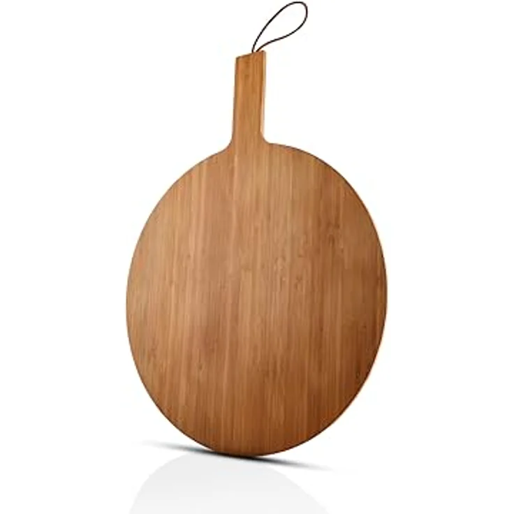 Eva Solo Schneidebrett Nordic Kitchen, FSC-zertifiziertes Bambusbrett, 35 cm x 46 cm, braun mit Lederriemen – Bild 2