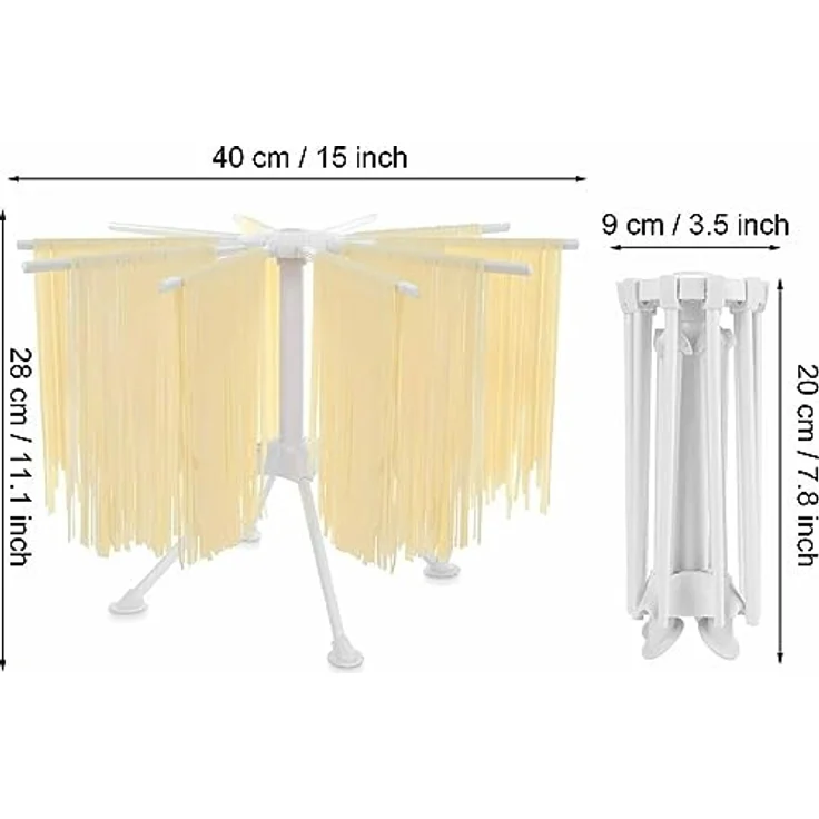 Penelife Nudeltrockner mit 10 ausziehbaren Armen – Faltbarer Pastaständer für bis zu 2 kg Nudeln, weiß – Bild 5