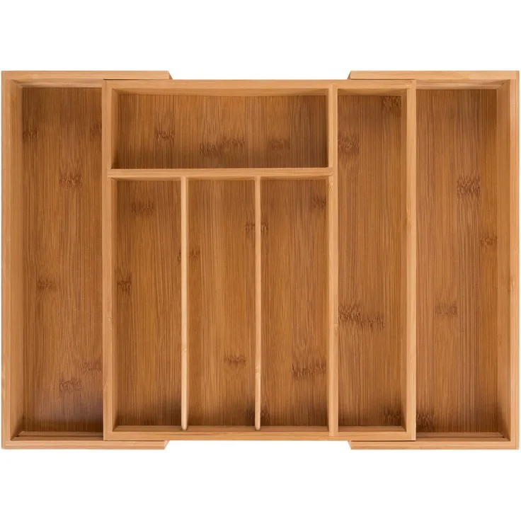 Blumtal Besteckkasten Schublade aus Bambus, größenverstellbarer Schubladen-Einsatz, bis zu 9 Fächer, nachhaltig und flexibel