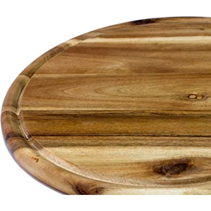 Kesper 2 Stück Fleischteller aus Akazienholz, FSC-zertifiziert, rund, mit Saftrinne, Ø 30 x 1,5 cm – Bild 2