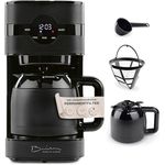 Barista Kaffee & Technik Filterkaffeemaschine mit Thermokanne | 24h Timer & Permanentfilter | Für 8 Tassen Kaffee | Kaffeemaschine für Pulver [Schwarz]