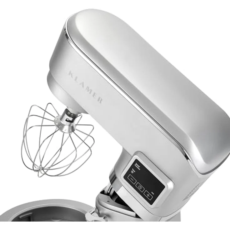 KLAMER Küchenmaschine Classic 1400 W, 5,5 L Edelstahlschüssel, Knet-, Rühr- & Schneebesenaufsatz, Timer & LED-Display, stabile Saugnapffüße, ideal für Brot-, Kuchen- & Pizzateig – Bild 4