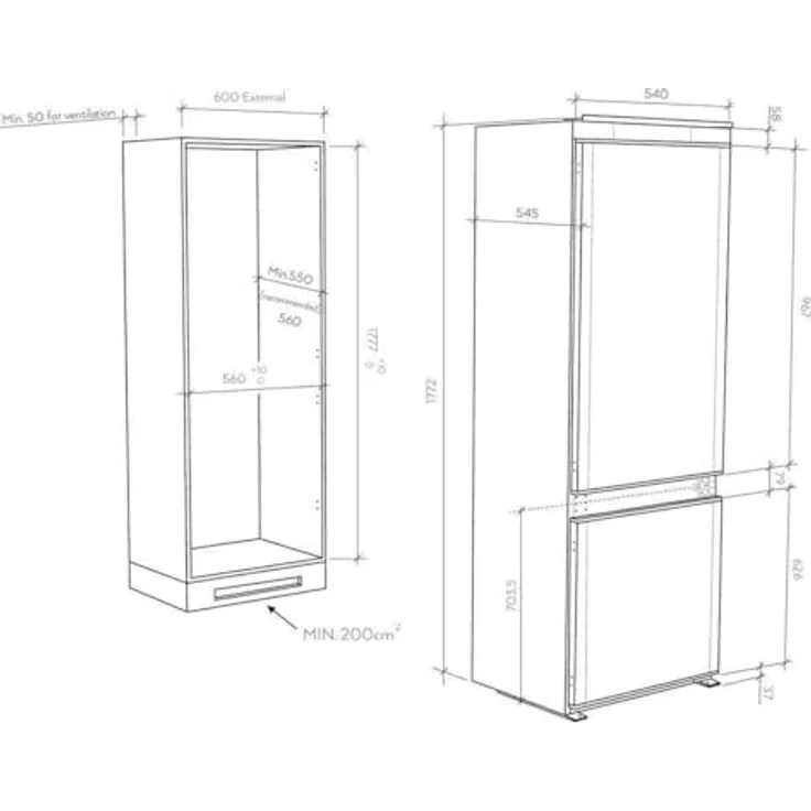 Candy CBL3518F (34901384) Kühl-Gefrierkombination, Einbau, Energieklasse F – Bild 6