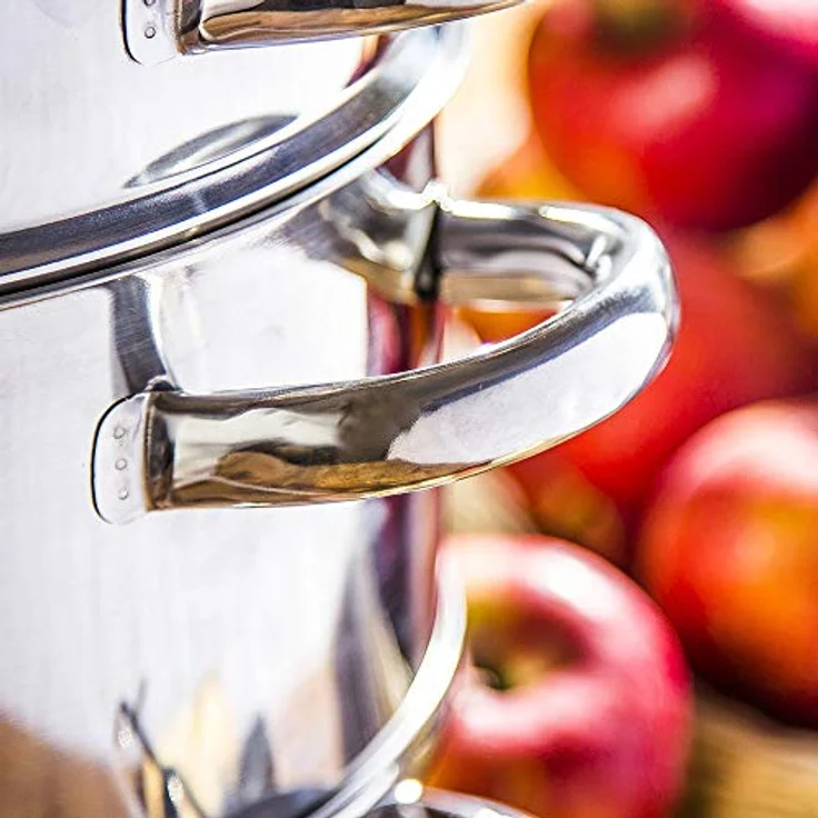 KÖNIGHOFFER Dampfentsafter Edelstahl Induktion ENTSAFTER Saftpresse Dampfgarer FRUCHTENTSAFTER Obst und Gemüse Küchengerät Multifunktion - 5 Liter | 8 Liter (5 Liter) - Edelstahl Entsafter mit Glasdeckel und 5 Liter Fassungsvermögen - Preisvergleich – Bild 5