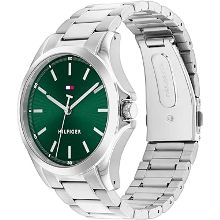 Tommy Hilfiger Quarzuhr BRUCE 1710672, Herrenuhr mit grünem Zifferblatt und Edelstahlarmband – Bild 3