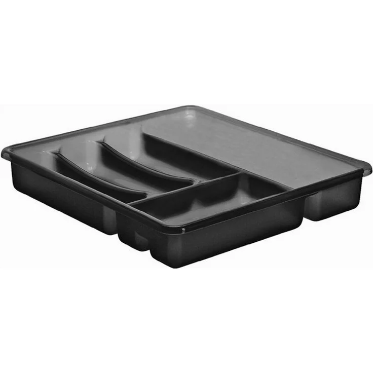 ROTHO Besteckkasten Basic 6 Fächer, anthrazit, Universalfach für diverse Haushaltshelfer - Preisvergleich