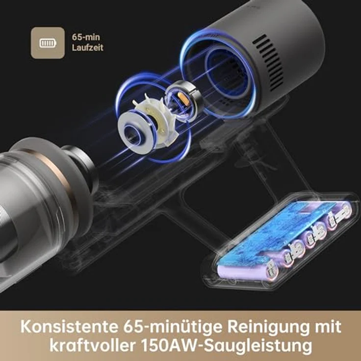 Dreame Z10 Station Staubsauger, 2,5L Staubbeutel für automatische Entleerung, bis zu 90 Tage lang bequem, 150AW starke Saugkraft, bürstenloser Motor mit 108.000 UpM, mit Laufzeit von 65 Minuten – Bild 3