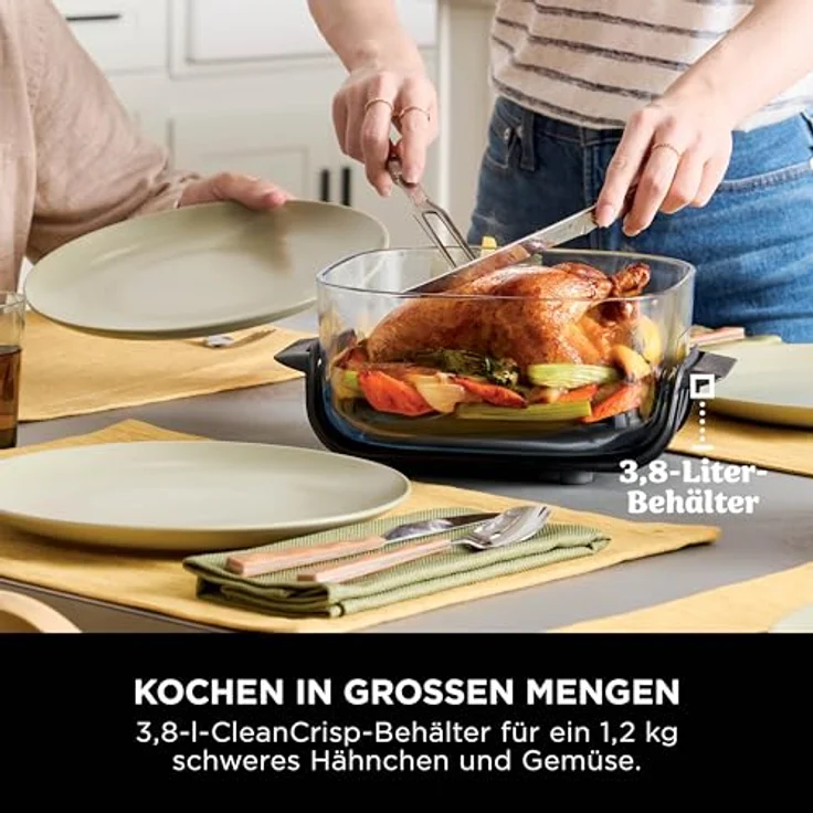 NINJA Fritteuse Crispi FN101EUSG, Heißluftfritteuse mit 3,8 l Fassungsvermögen und LCD-Display, 4 einstellbaren Programmen, Timer-Funktion – Bild 7