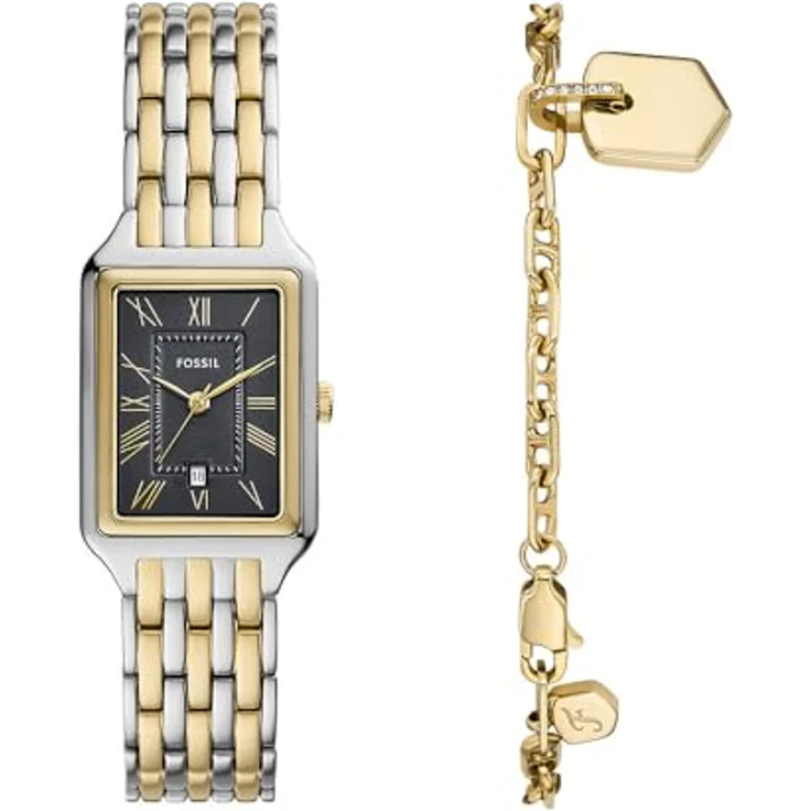 Fossil Damen Analog Quarz Uhr mit Edelstahl Armband ES5376SET, grau, wasserdicht bis 50 m – Bild 1