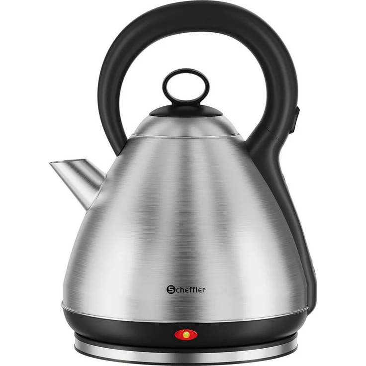Scheffler Edelstahl Wasserkocher Retro, 3,5/6 Liter, 1800 W, BPA-frei, mit Trockengehschutz und Perfect-pour-Ausguss