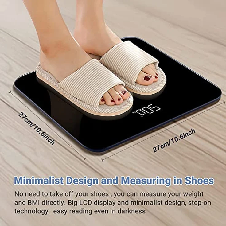 Digitale Personenwaage mit BMI-Funktion - Gewichtswaage mit LED-Display und Step-On-Technologie, Smartphone-App, Sicherheitsglas, 5-180 kg - Preisvergleich – Bild 5
