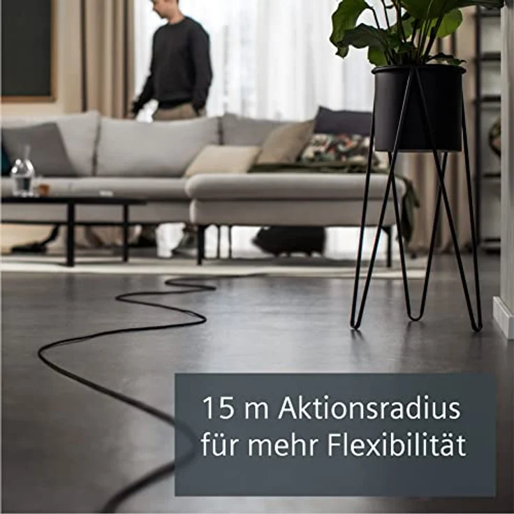 SIEMENS Staubsauger mit Beutel Z7.0 VSZ7XTRM, ideal für Allergiker, Hygiene-Filter, leise, für Parkett, Teppich, Fliesen, XXL-Polsterdüse, XXL-Fugendüse, langes Kabel, Made in Germany, 750 W, grau – Bild 5