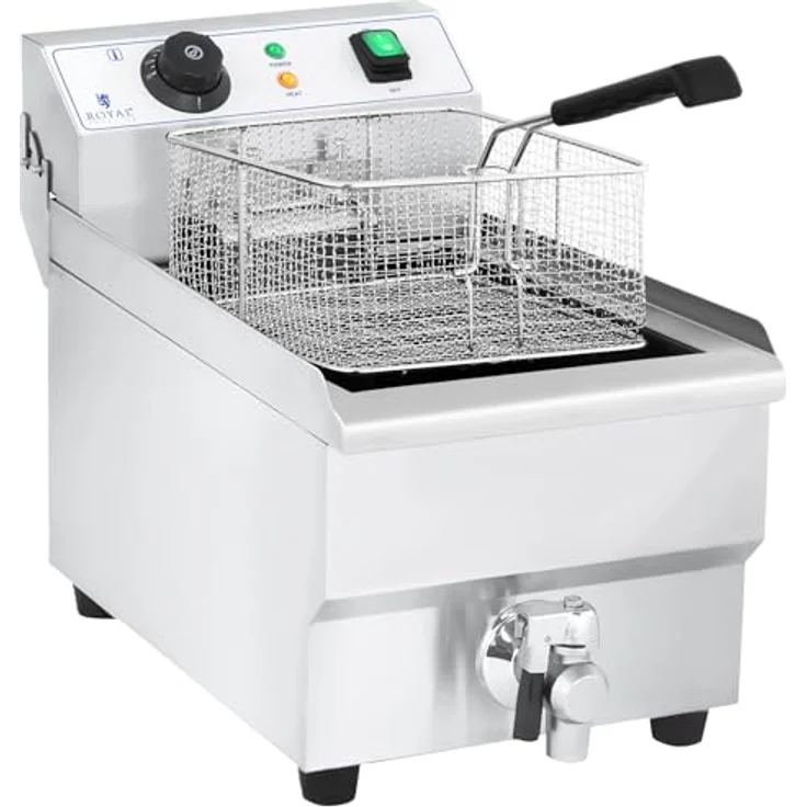 Royal Catering Elektro-Fritteuse RF 10EH 1, mit Fett, 10 Liter Fassungsvermögen, 3000 Watt, silber, Edelstahl – Bild 7